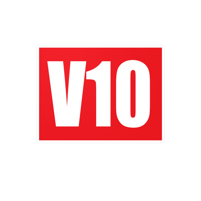 V10 Kiss-Cut Vinyl Decals – Bold Red Stickers for Cars and Decor