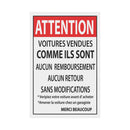 NOTICE SIGN for Car Dealers