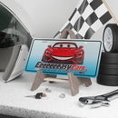 Eeeeeeeasy Cars Smiling Red Sports Car Vanity License Plate