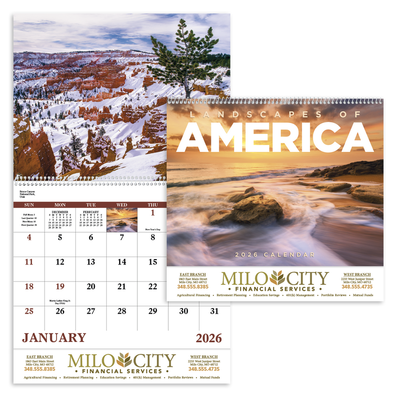 Landscapes of America - Spiral Calendars