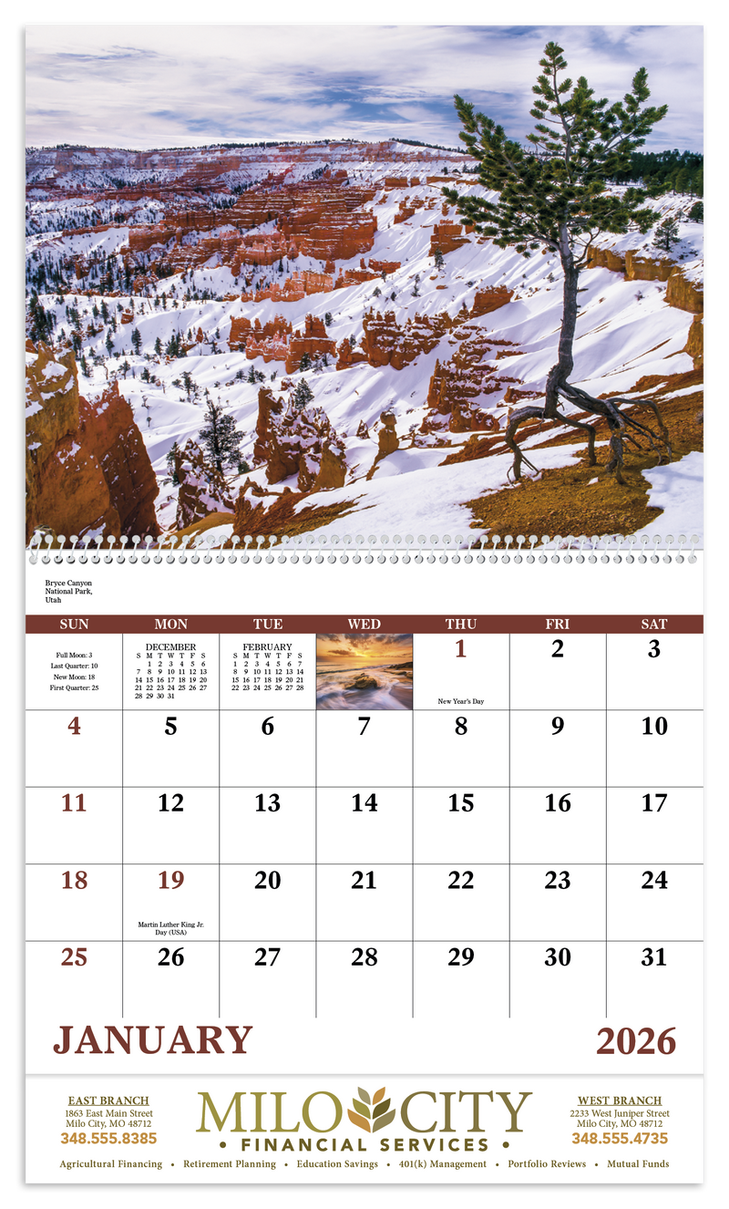 Landscapes of America - Spiral Calendars