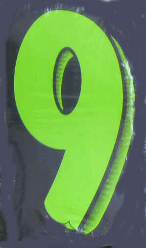 Vinyl Numbers Green Black 11 1/2' tall