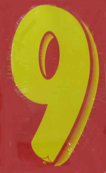 Vinyl Numbers Red Yellow 11 1/2' tall