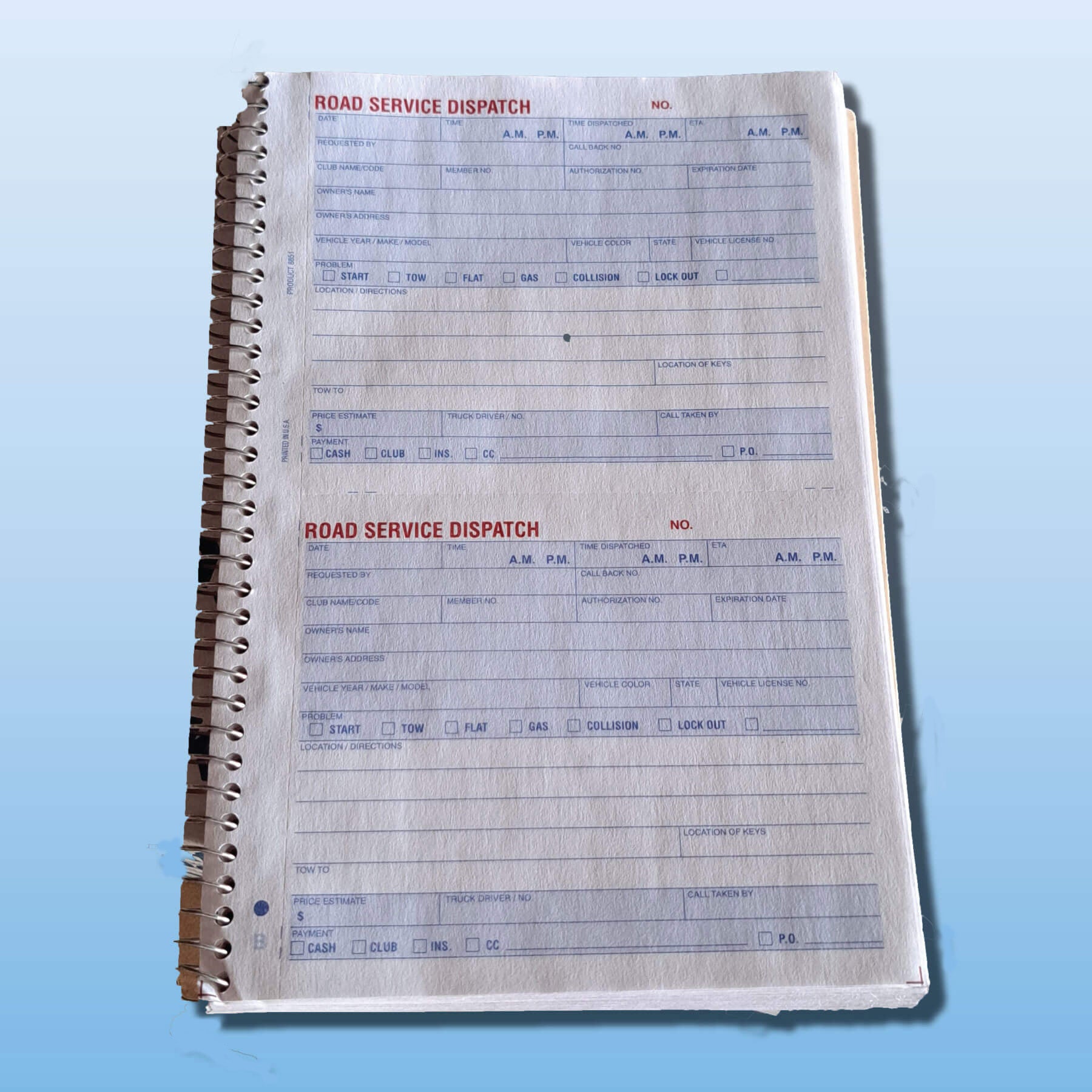 Road Service Dispatch books
