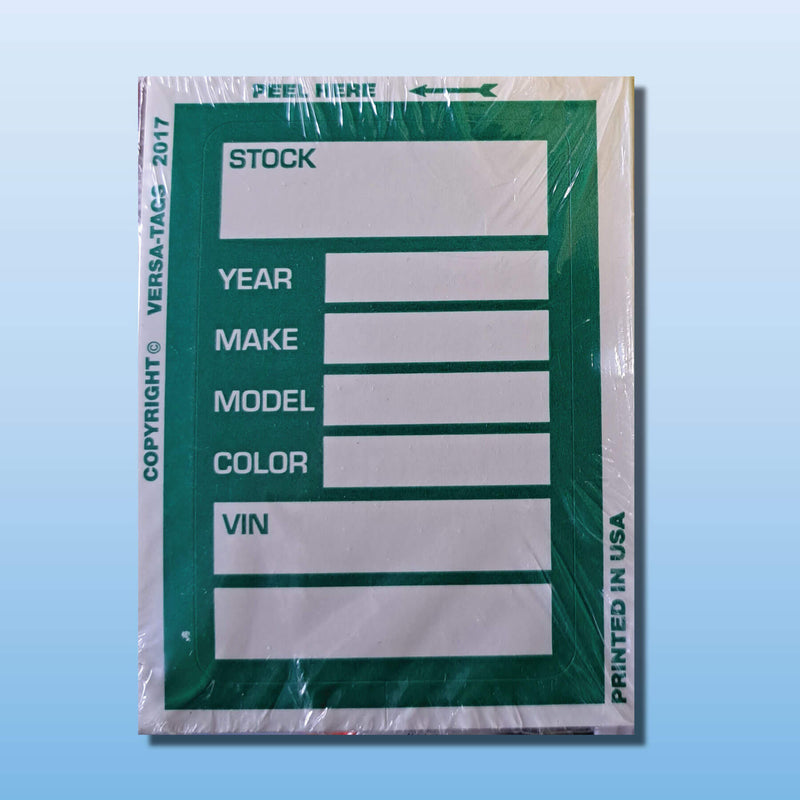 Car Stock Tags Versa Tags Kleer-bak Stock Stickers (red Red Versa-Tag Kleer-bak Car ...