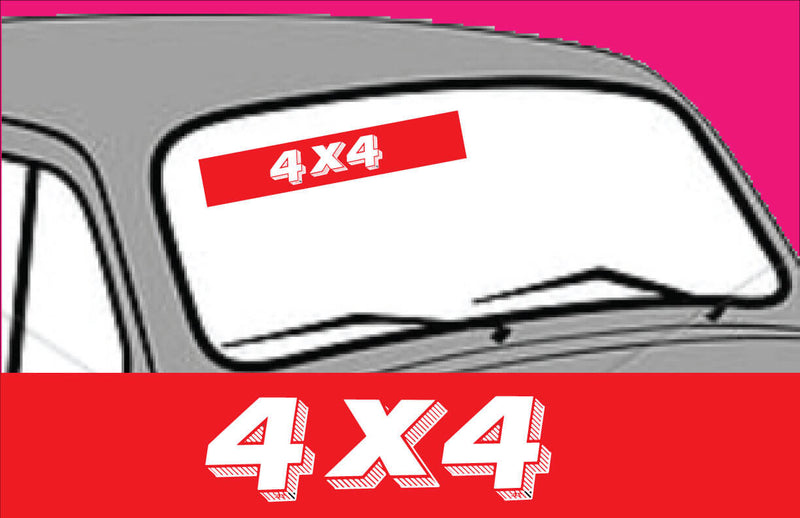Vinyl 14 1/2" Slogans 4x4 red white