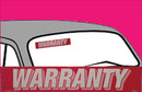 Vinyl 14 1/2" Slogans WARRANTY red white