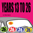 Vinyl Highlights Year Decals 2 Digit 5 color scemes