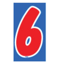 Vinyl Numbers 7 1/2" tall Red, White, Blue