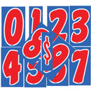 Vinyl Numbers 7 1/2" tall Red, White, Blue