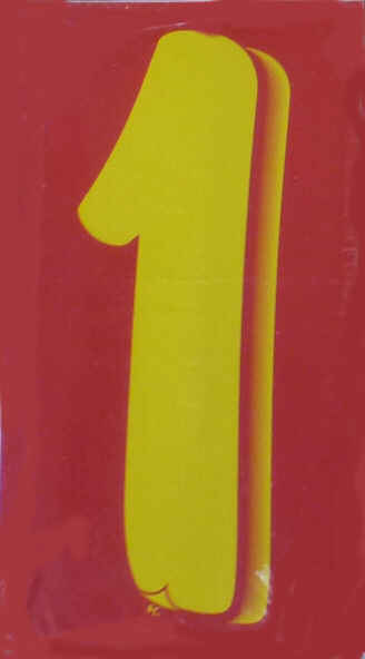 Vinyl Numbers Red Yellow 11 1/2' tall
