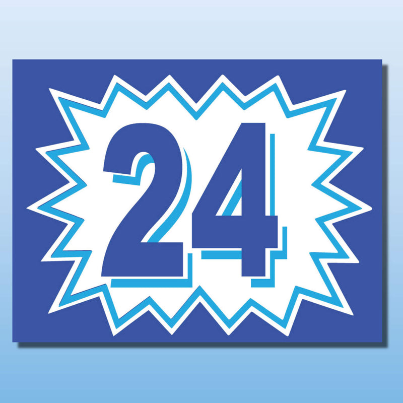 Vinyl Burst Year Decals 2 Digit Blue, White or Green, Black