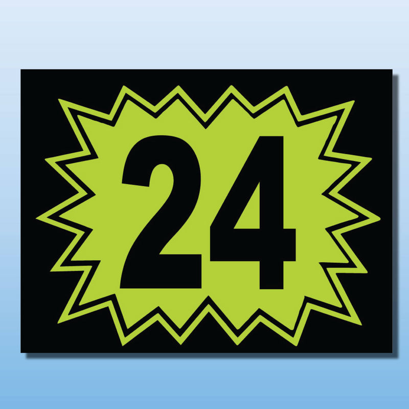 Vinyl Burst Year Decals 2 Digit Blue, White or Green, Black