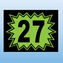 Vinyl Burst Year Decals 2 Digit Blue, White or Green, Black