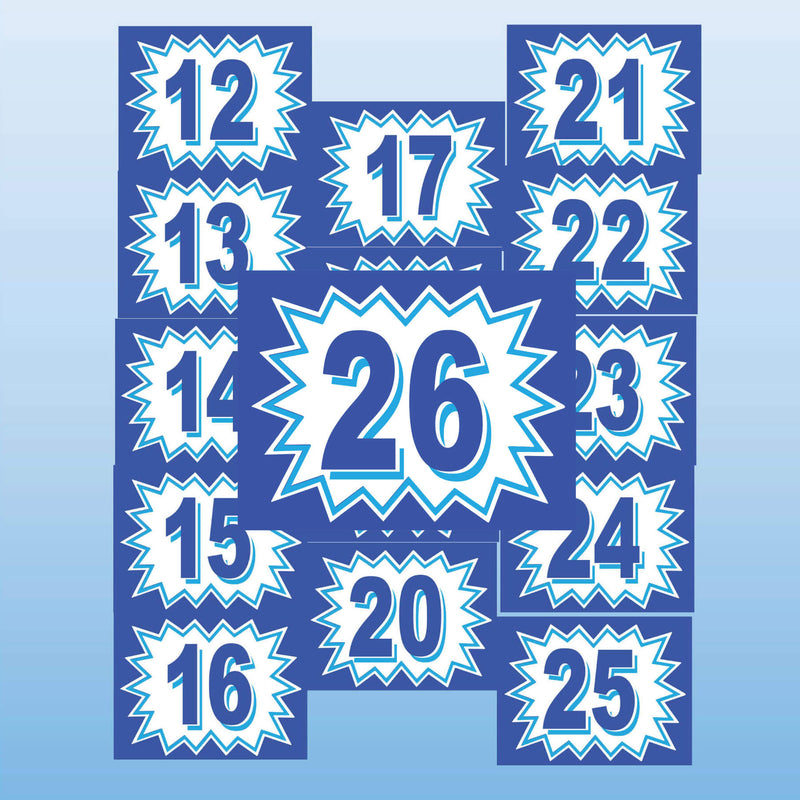 Vinyl Burst Year Decals 2 Digit Blue, White or Green, Black Discontinued older years (SALE)