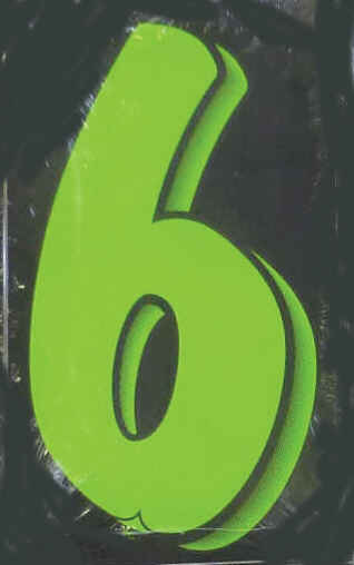 Vinyl Numbers 7 1/2" tall chartreuce-green black