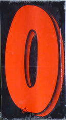 Vinyl Numbers 7 1/2" tall Flo Red Black
