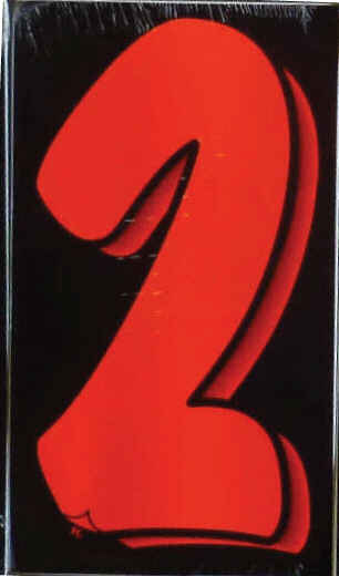 Vinyl Numbers 7 1/2" tall Flo Red Black