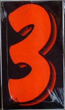 Vinyl Numbers 7 1/2" tall Flo Red Black