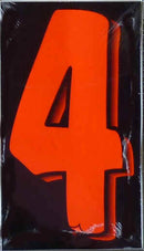 Vinyl Numbers 7 1/2" tall Flo Red Black
