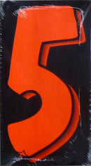 Vinyl Numbers 7 1/2" tall Flo Red Black