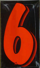Vinyl Numbers 7 1/2" tall Flo Red Black