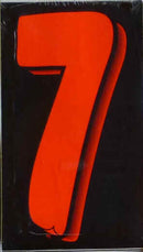 Vinyl Numbers 7 1/2" tall Flo Red Black