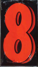 Vinyl Numbers 7 1/2" tall Flo Red Black