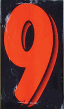 Vinyl Numbers 7 1/2" tall Flo Red Black