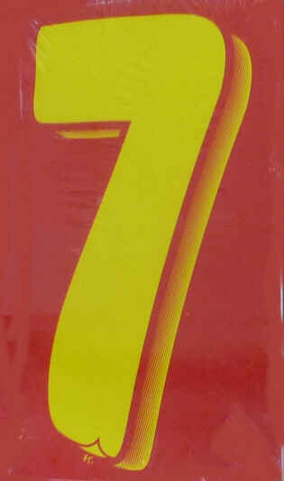 Vinyl Numbers 7 1/2" tall Red Yellow