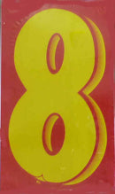 Vinyl Numbers 7 1/2" tall Red Yellow