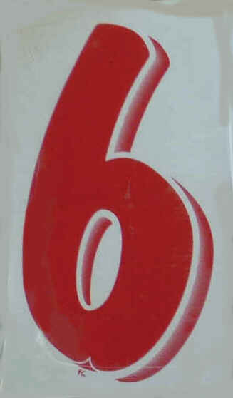 Vinyl Numbers 7 1/2" tall Red White