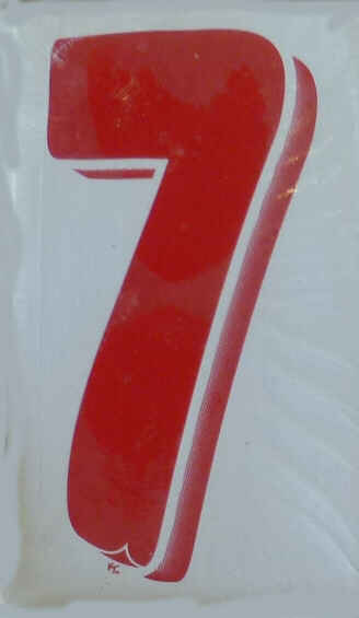 Vinyl Numbers 7 1/2" tall Red White