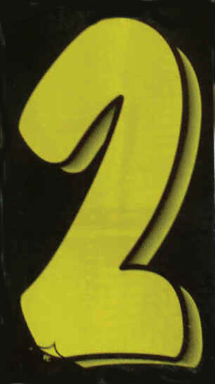 Vinyl Numbers 7 1/2" tall Yellow Black