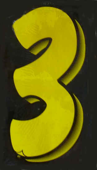 Vinyl Numbers 7 1/2" tall Yellow Black