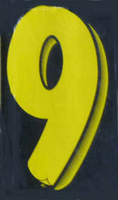 Vinyl Numbers 7 1/2" tall Yellow Black
