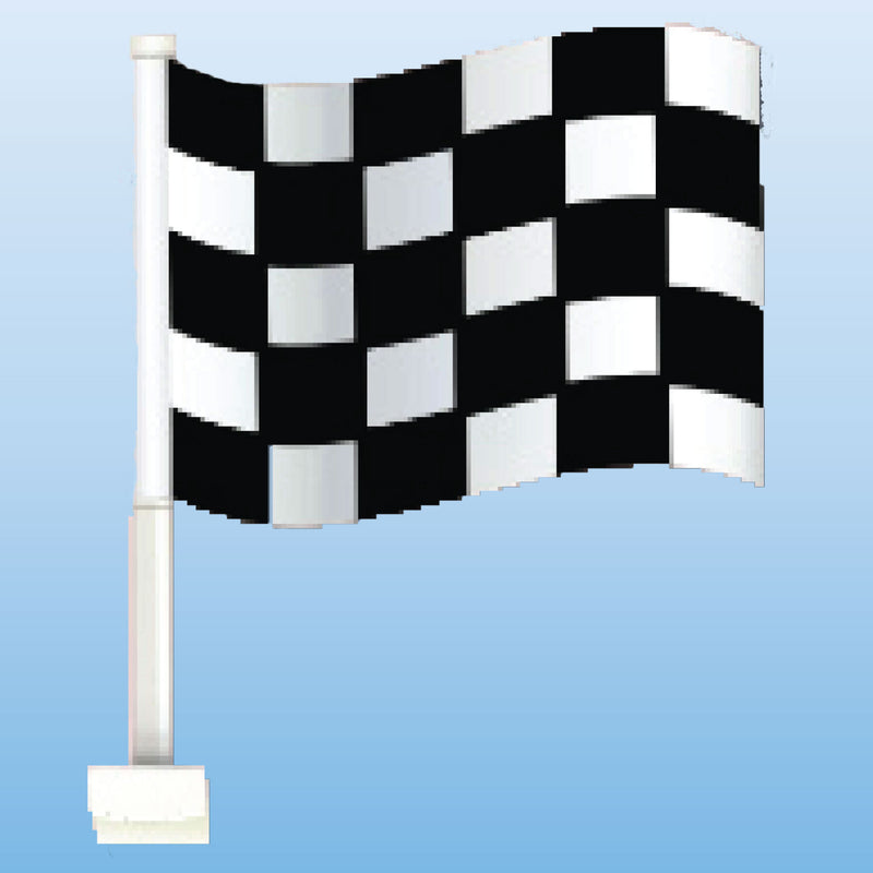 Slogans and Checkered Single-pane Clip-On Flags