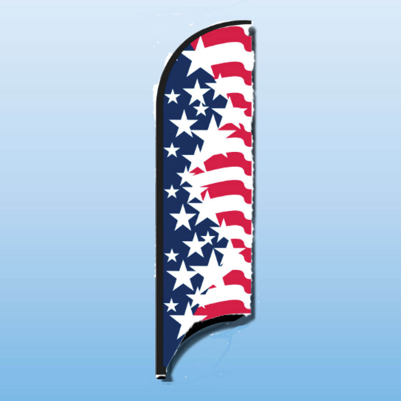 FEATHER FLAGS "STREET TALKER"  VERTICAL RED, WHITE, BLUE