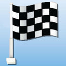Slogans and Checkered Double-pane Clip-On Flags