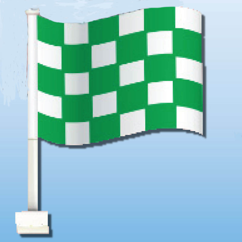 Slogans and Checkered Double-pane Clip-On Flags