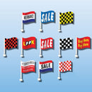 Slogans and Checkered Single-pane Clip-On Flags
