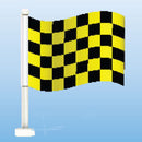 Slogans and Checkered Single-pane Clip-On Flags