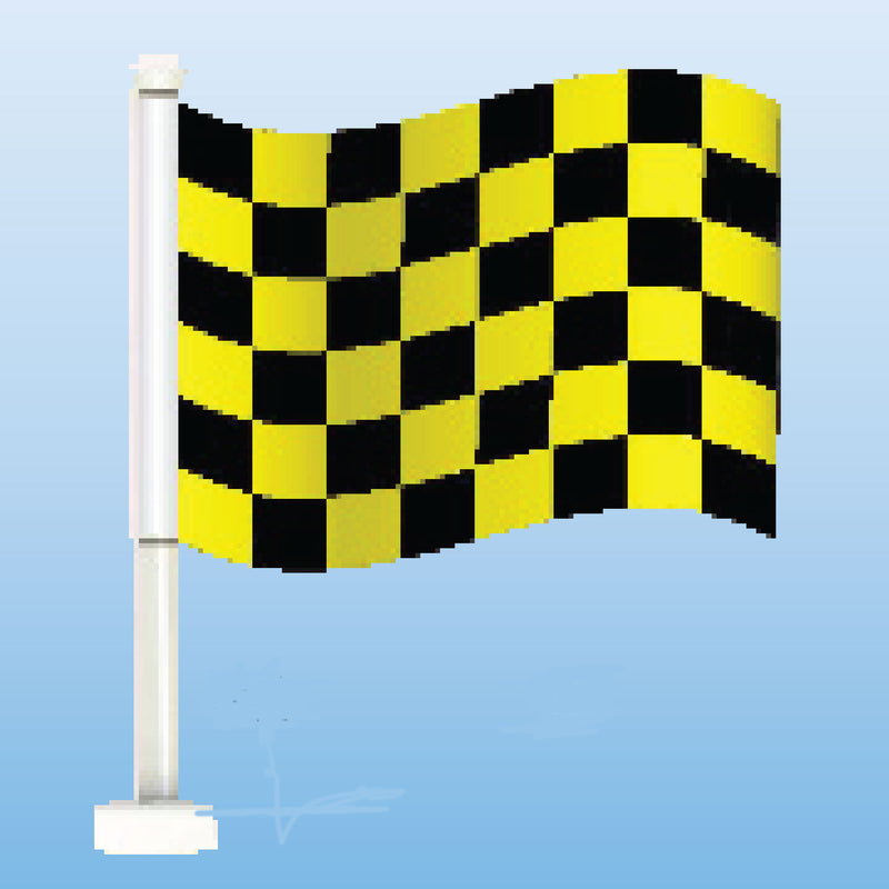 Slogans and Checkered Single-pane Clip-On Flags