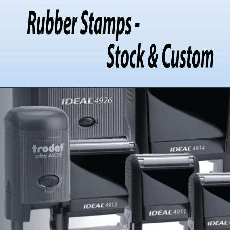Self-Inking Rubber Stamps - Choice of Imprint Color/Size