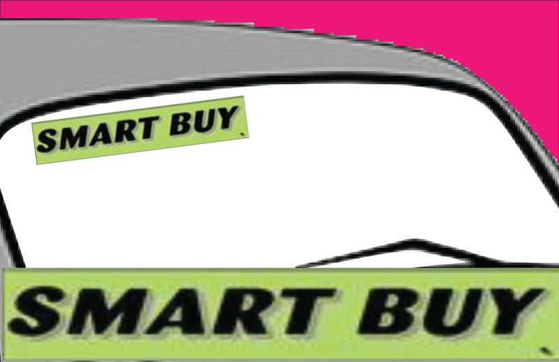 Vinyl 14 1/2" Slogans SMART BUY chartreuce-green