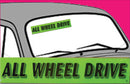 Vinyl 14 1/2" Slogans ALL WHEEL DRIVE chartreuce-green