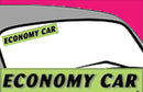 Vinyl 14 1/2" Slogans ECONOMY CAR chartreuce-green
