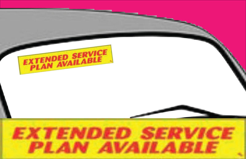 Vinyl 14 1/2" Slogans EXTENDED SERVICE PLAN AVAILABLE Red Yellow
