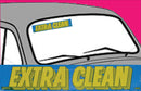 Vinyl 14 1/2" Slogans EXTRA CLEAN blue yellow