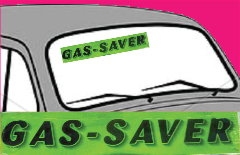 Vinyl 14 1/2" Slogans Gas Saver chartreuce-green